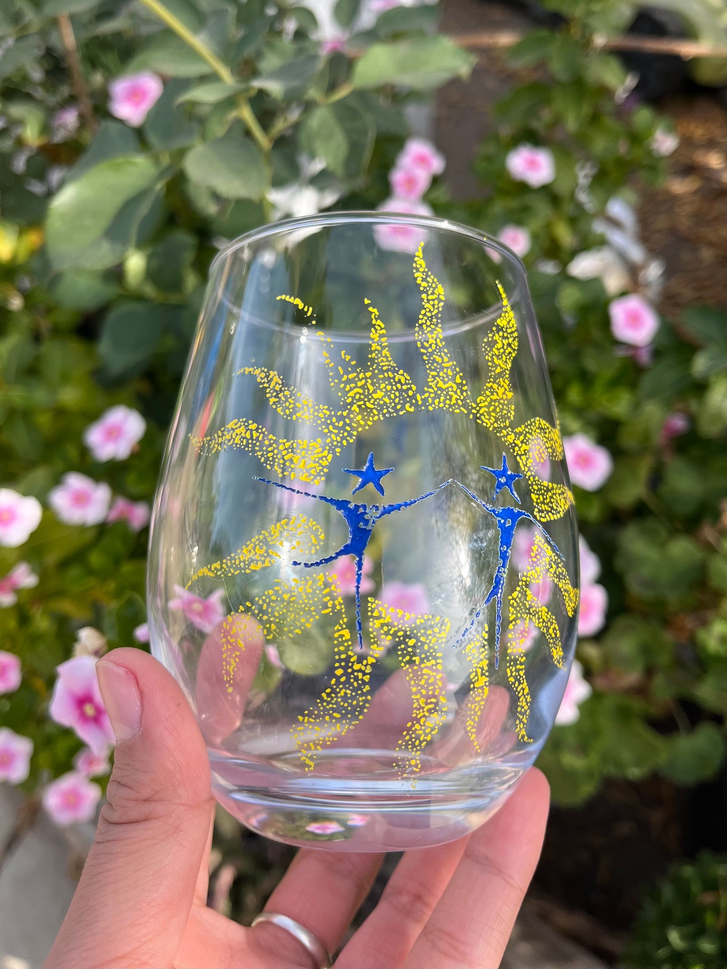 Sun Dancers Stemless Wine Glass