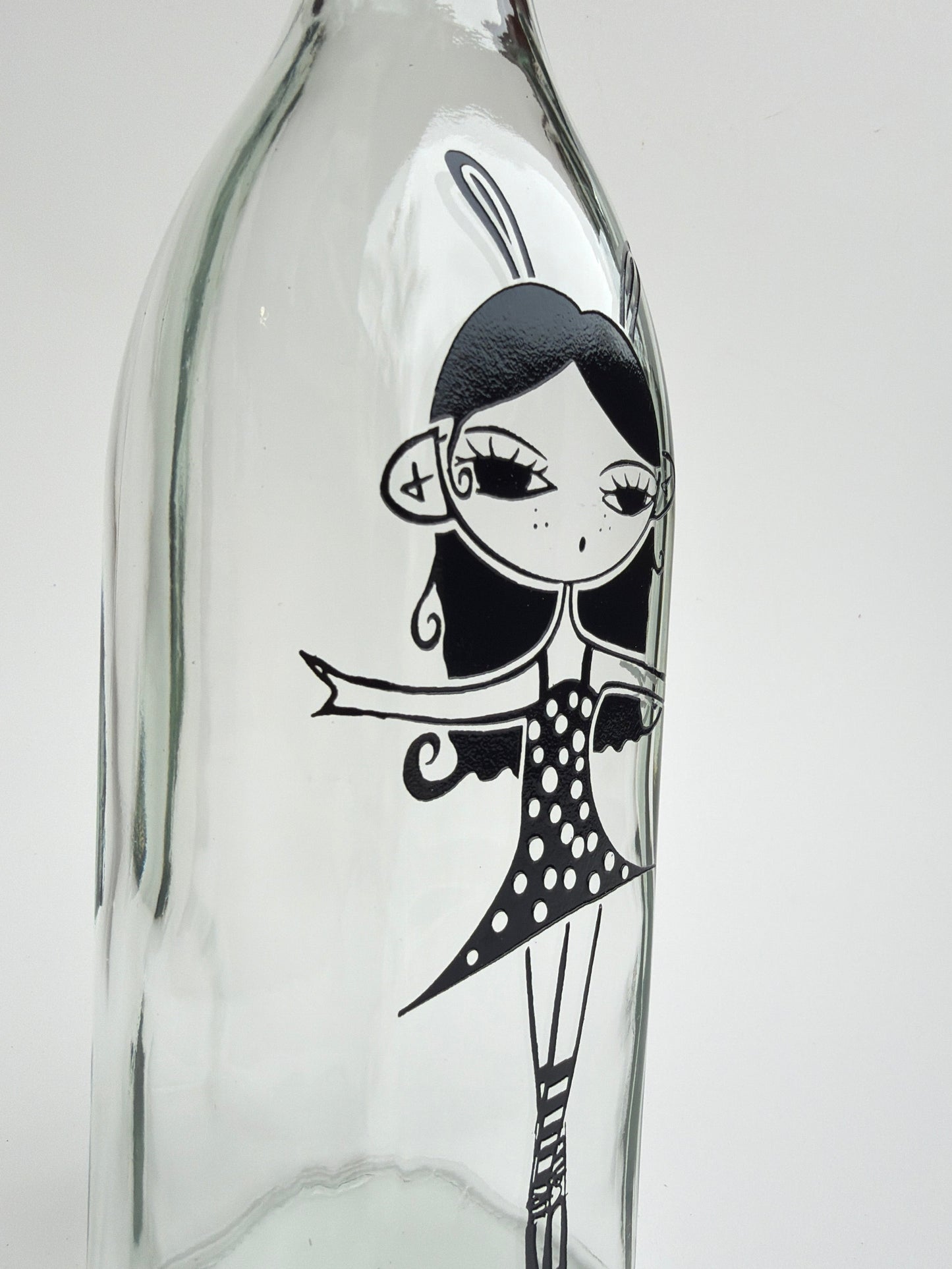 Bunny Ballerina Girl Glass Bottle