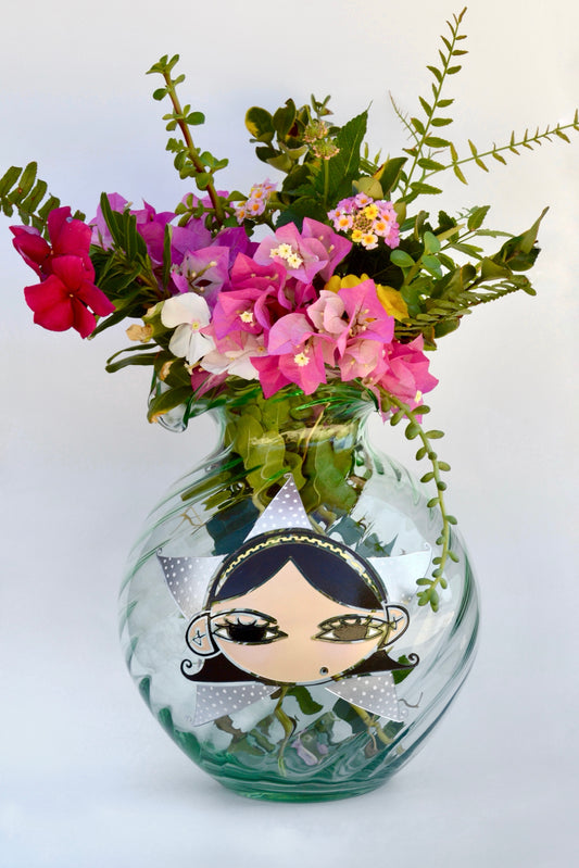 Silver Stardust Girl Vase