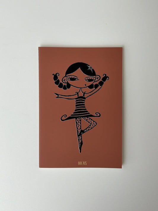 Brown Ballerina Girl Notebook